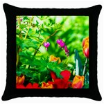 Bleeding Heart Flowers In Spring Throw Pillow Case (Black) Front