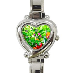 Bleeding Heart Flowers In Spring Heart Italian Charm Watch by FunnyCow