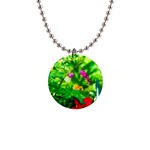 Bleeding Heart Flowers In Spring Button Necklaces Front