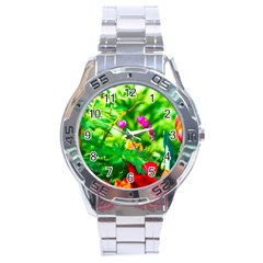 Bleeding Heart Flowers In Spring Stainless Steel Analogue Watch by FunnyCow