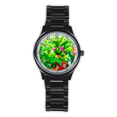 Bleeding Heart Flowers In Spring Stainless Steel Round Watch by FunnyCow