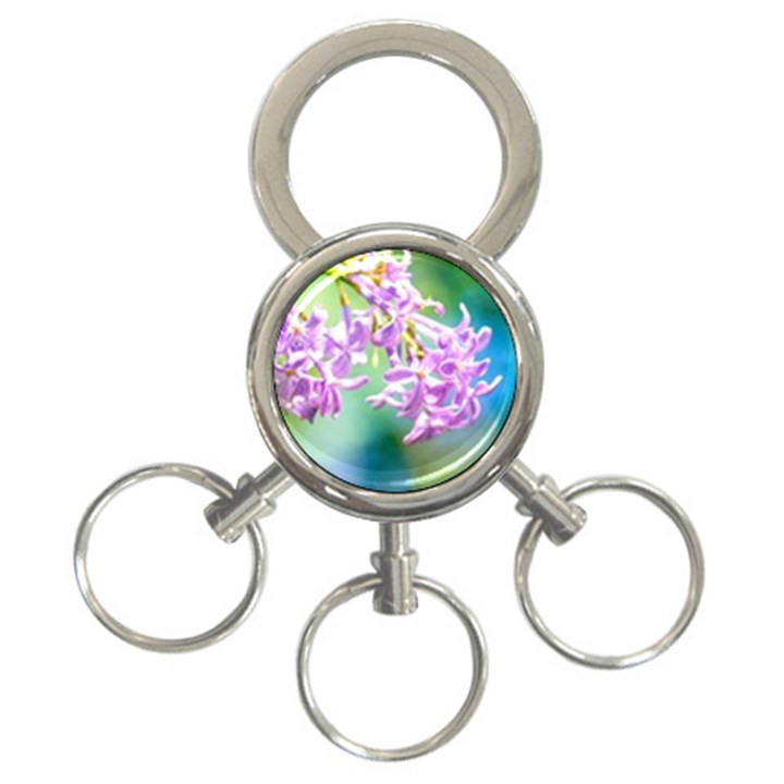 Beautiful Pink Lilac Flowers 3-Ring Key Chains