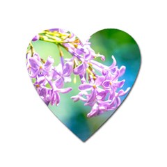 Beautiful Pink Lilac Flowers Heart Magnet by FunnyCow