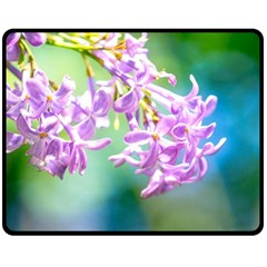 Beautiful Pink Lilac Flowers Fleece Blanket (medium)  by FunnyCow