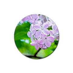 Elegant Pink Lilacs In Spring Rubber Coaster (round)  by FunnyCow