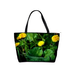 Yellow Dandelion Flowers In Spring Shoulder Handbags by FunnyCow