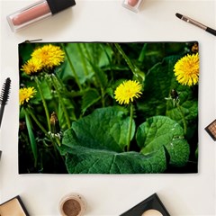 Yellow Dandelion Flowers In Spring Cosmetic Bag (xl) by FunnyCow