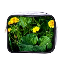 Yellow Dandelion Flowers In Spring Mini Toiletries Bags by FunnyCow