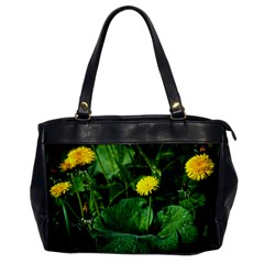 Yellow Dandelion Flowers In Spring Office Handbags by FunnyCow