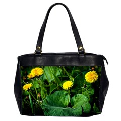 Yellow Dandelion Flowers In Spring Office Handbags (2 Sides)  by FunnyCow