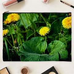 Yellow Dandelion Flowers In Spring Cosmetic Bag (xxxl) by FunnyCow