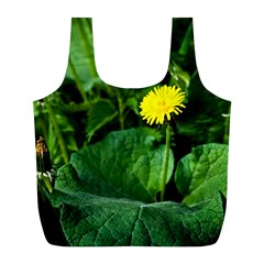 Yellow Dandelion Flowers In Spring Full Print Recycle Bags (l)  by FunnyCow