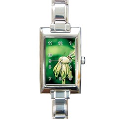 Dandelion Flower Green Chief Rectangle Italian Charm Watch by FunnyCow