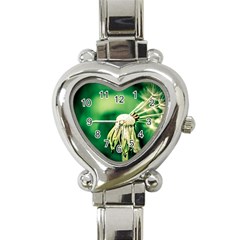 Dandelion Flower Green Chief Heart Italian Charm Watch by FunnyCow