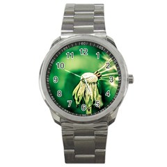 Dandelion Flower Green Chief Sport Metal Watch by FunnyCow