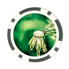 Dandelion Flower Green Chief Poker Chip Card Guard by FunnyCow