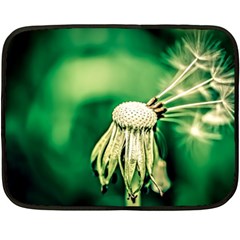 Dandelion Flower Green Chief Fleece Blanket (mini) by FunnyCow