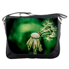 Dandelion Flower Green Chief Messenger Bags by FunnyCow