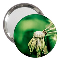 Dandelion Flower Green Chief 3  Handbag Mirrors by FunnyCow