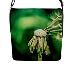 Dandelion Flower Green Chief Flap Messenger Bag (l)  by FunnyCow