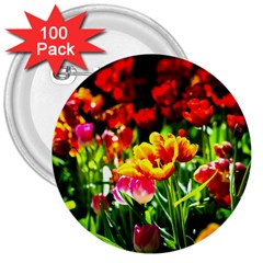 Colorful Tulips On A Sunny Day 3  Buttons (100 Pack)  by FunnyCow