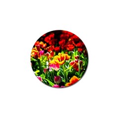 Colorful Tulips On A Sunny Day Golf Ball Marker (4 Pack) by FunnyCow