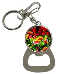 Colorful Tulips On A Sunny Day Bottle Opener Key Chains by FunnyCow