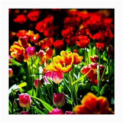 Colorful Tulips On A Sunny Day Medium Glasses Cloth by FunnyCow