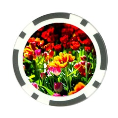 Colorful Tulips On A Sunny Day Poker Chip Card Guard by FunnyCow