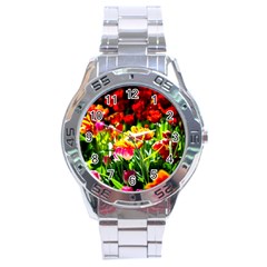 Colorful Tulips On A Sunny Day Stainless Steel Analogue Watch by FunnyCow