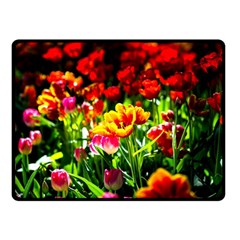 Colorful Tulips On A Sunny Day Double Sided Fleece Blanket (small)  by FunnyCow