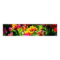 Colorful Tulips On A Sunny Day Velvet Scrunchie by FunnyCow