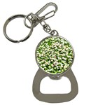 Green Field Of White Daisy Flowers Bottle Opener Key Chains Front