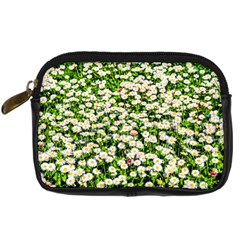 Green Field Of White Daisy Flowers Digital Camera Cases by FunnyCow