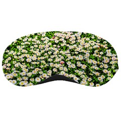 Green Field Of White Daisy Flowers Sleeping Masks by FunnyCow