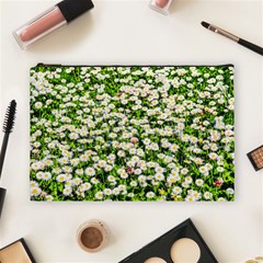 Green Field Of White Daisy Flowers Cosmetic Bag (large) by FunnyCow