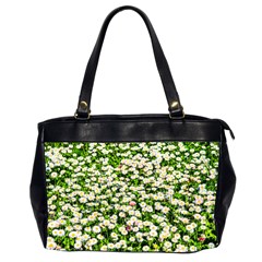 Green Field Of White Daisy Flowers Office Handbags (2 Sides)  by FunnyCow