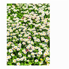 Green Field Of White Daisy Flowers Small Garden Flag (two Sides) by FunnyCow