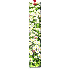 Green Field Of White Daisy Flowers Large Book Marks by FunnyCow