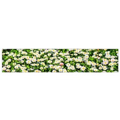 Green Field Of White Daisy Flowers Small Flano Scarf by FunnyCow