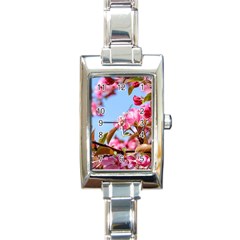 Crab Apple Blossoms Rectangle Italian Charm Watch by FunnyCow