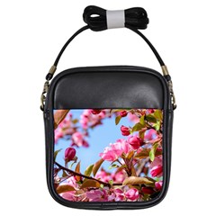 Crab Apple Blossoms Girls Sling Bags by FunnyCow