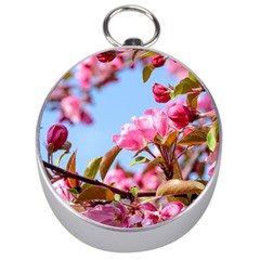 Crab Apple Blossoms Silver Compasses by FunnyCow