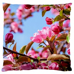 Crab Apple Blossoms Large Flano Cushion Case (one Side) by FunnyCow