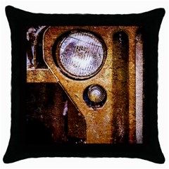 Vintage Off Roader Car Headlight Throw Pillow Case (black) by FunnyCow