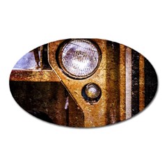 Vintage Off Roader Car Headlight Oval Magnet by FunnyCow