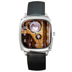 Vintage Off Roader Car Headlight Square Metal Watch by FunnyCow