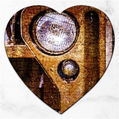 Vintage Off Roader Car Headlight Jigsaw Puzzle (heart) by FunnyCow