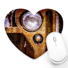 Vintage Off Roader Car Headlight Heart Mousepads by FunnyCow