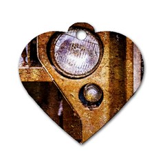 Vintage Off Roader Car Headlight Dog Tag Heart (two Sides) by FunnyCow